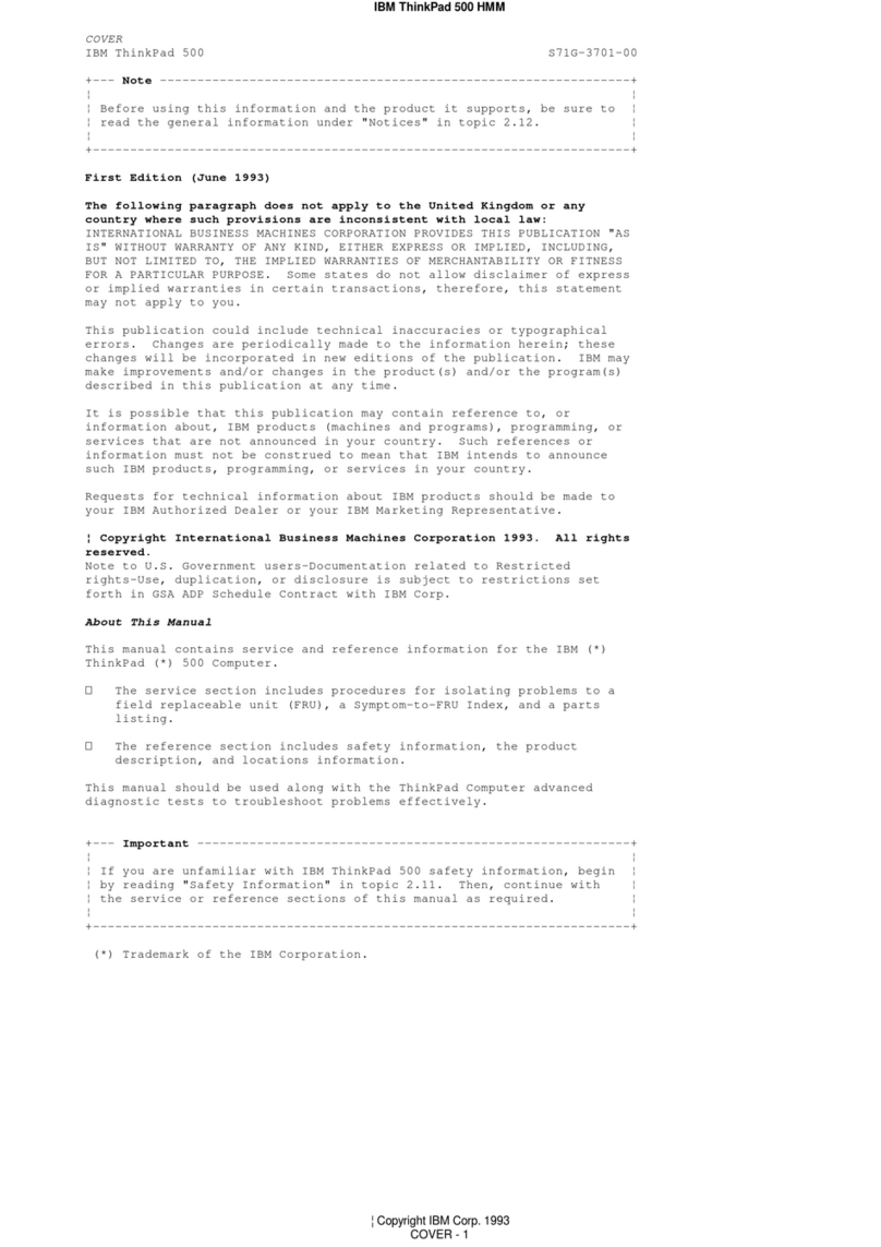 IBM ThinkPad 500 Owner's manual