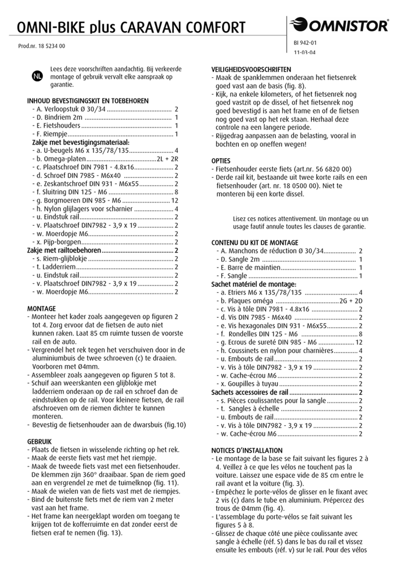 OMNISTOR OMNI-BIKE plus CARAVAN COMFORT Instructions for use