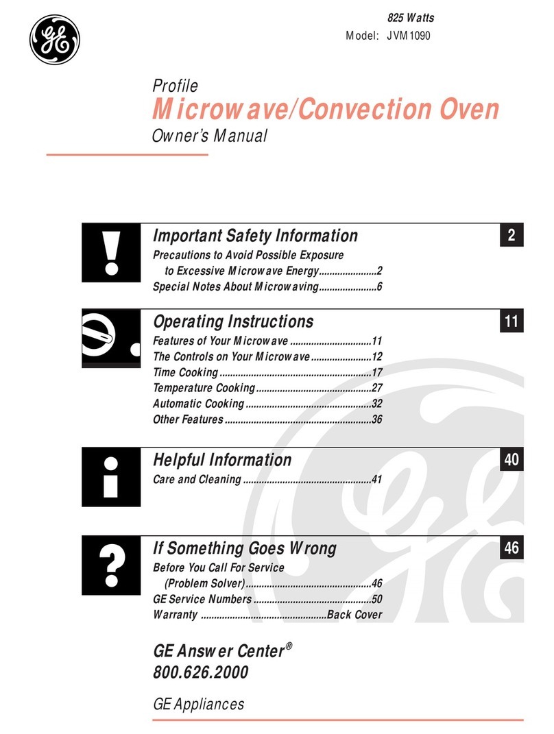 GE Profile JVM1090 User manual
