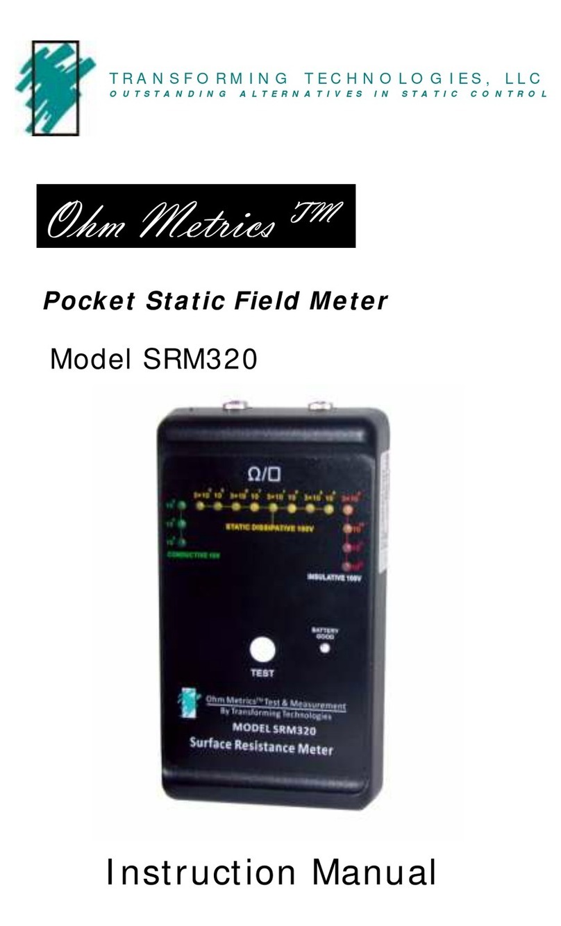 Transforming Technologies Ohm Metries SRM320 User manual