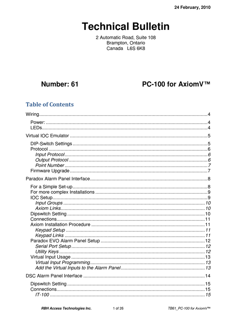 RBH Access Technologies Axiom III PC-100 Technical bulletin