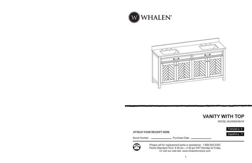Whalen LWS60HBVW Assembly instructions