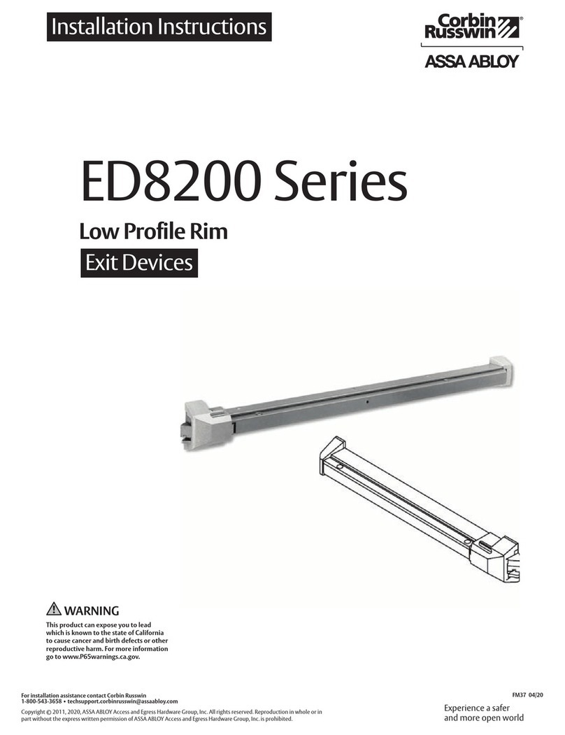 Assa Abloy Corbin Russwin ED8200 Series installation instructions