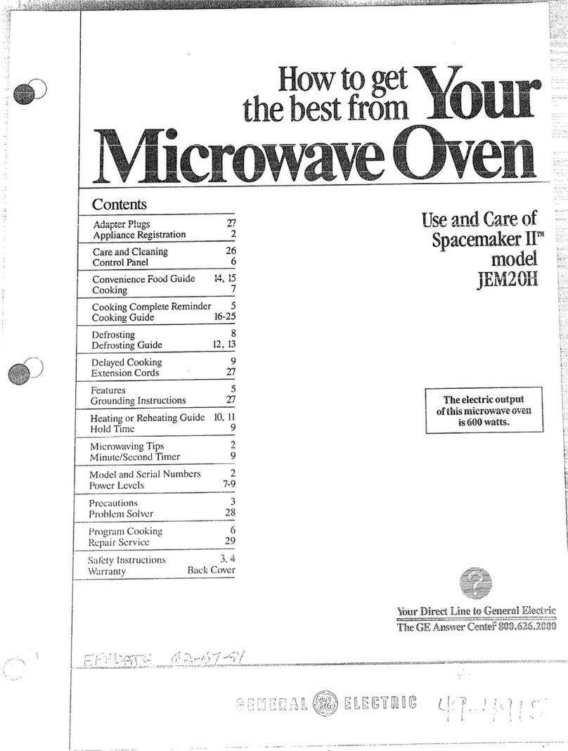 GE Spacemaker II JEM20H User manual