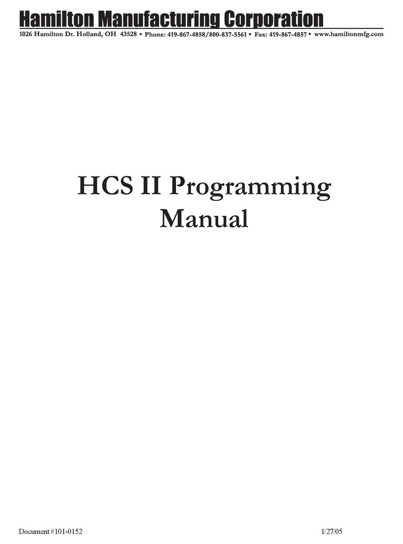 Hamilton Manufacturing Corporation HCS II Programming manual