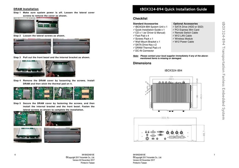 AXIOMTEK tBOX324-894 Quick installation guide