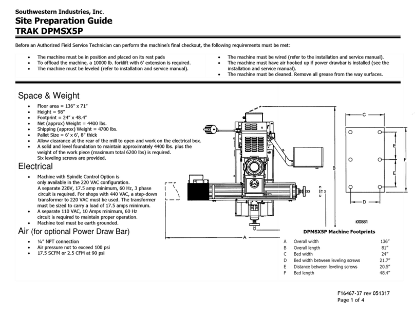Southwestern Industries TRAK DPMSX5P Site preparation guide