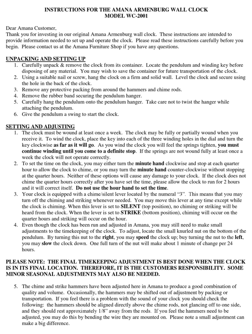Amana WC-2001 instructions