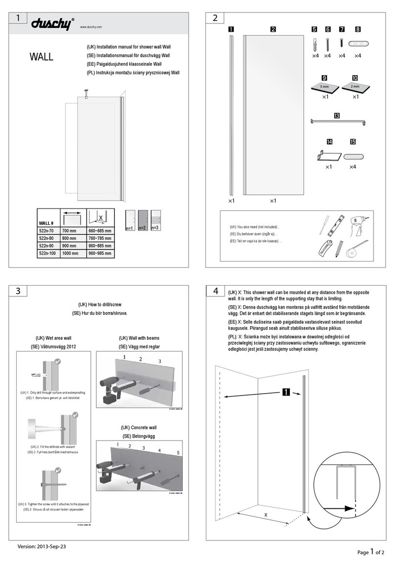 DUSCHY WALL 522n-70 installation manual DUSCHY WALL 522n-70 installation manual