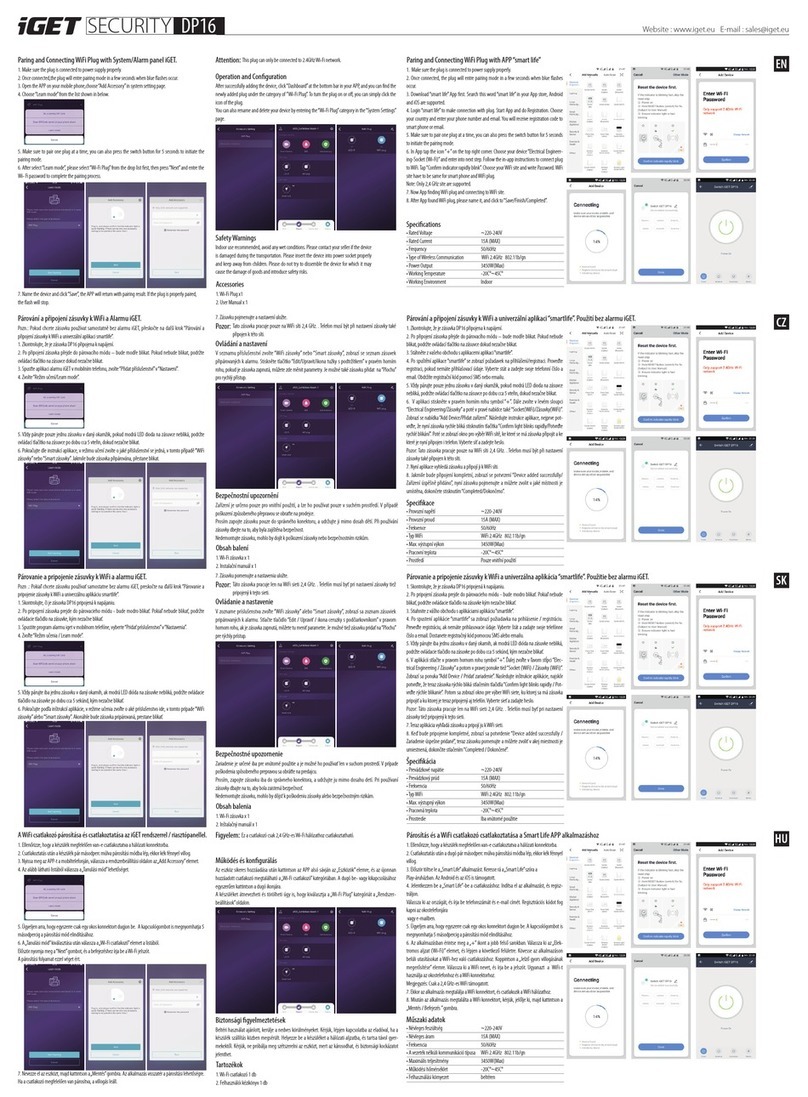 Iget SECURITY DP16 Pairing and Connecting