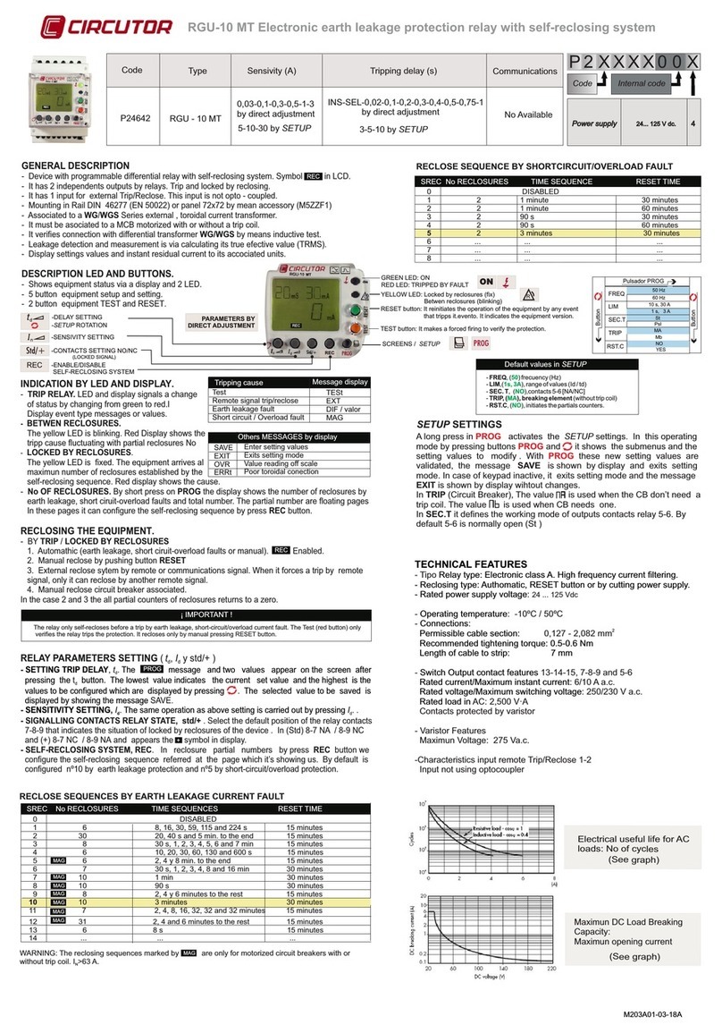 Circutor RGU-10 MT User manual