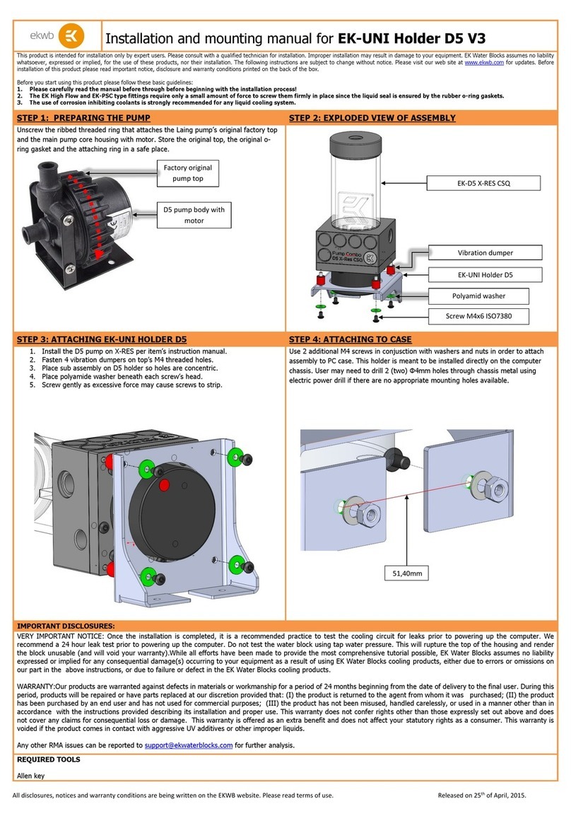 ekwb EK-UNI Holder D5 V3 INSTALLATION AND MOUNTING MANUAL ekwb EK-UNI Holder D5 V3 INSTALLATION AND MOUNTING MANUAL