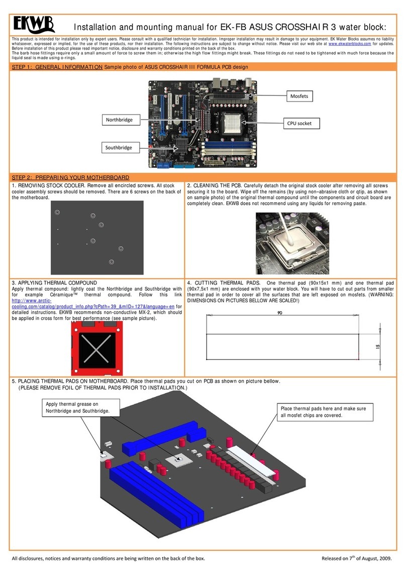 ekwb EK-FB ASUS CROSSHAIR 3 INSTALLATION AND MOUNTING MANUAL ekwb EK-FB ASUS CROSSHAIR 3 INSTALLATION AND MOUNTING MANUAL
