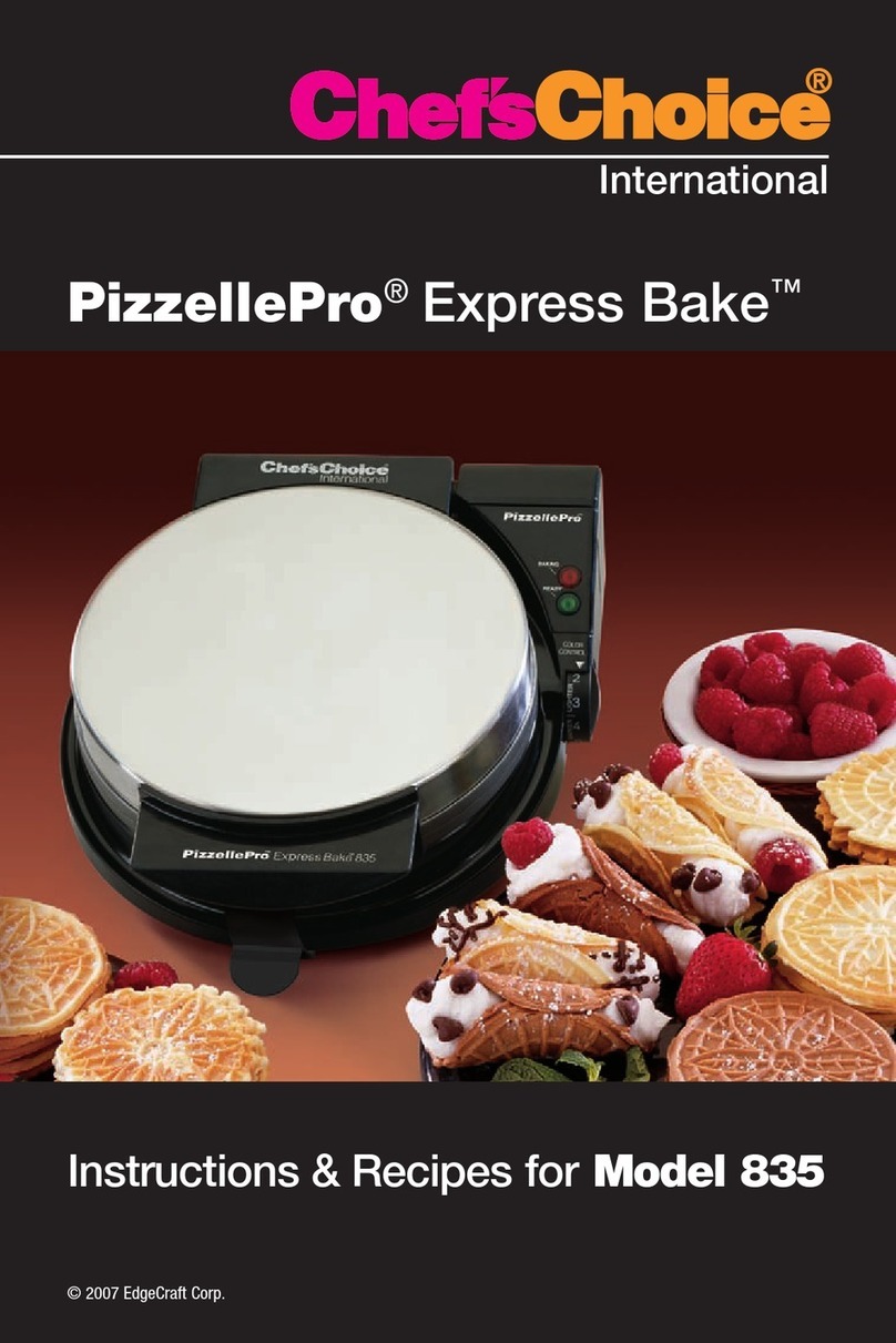 Chef's Choice PizzellePro Express Bake 835 Instructions & recipes