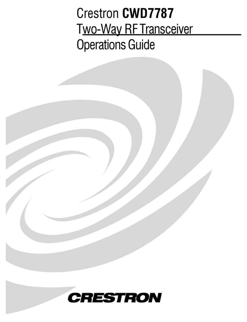 Crestron CWD7787 Operation guide