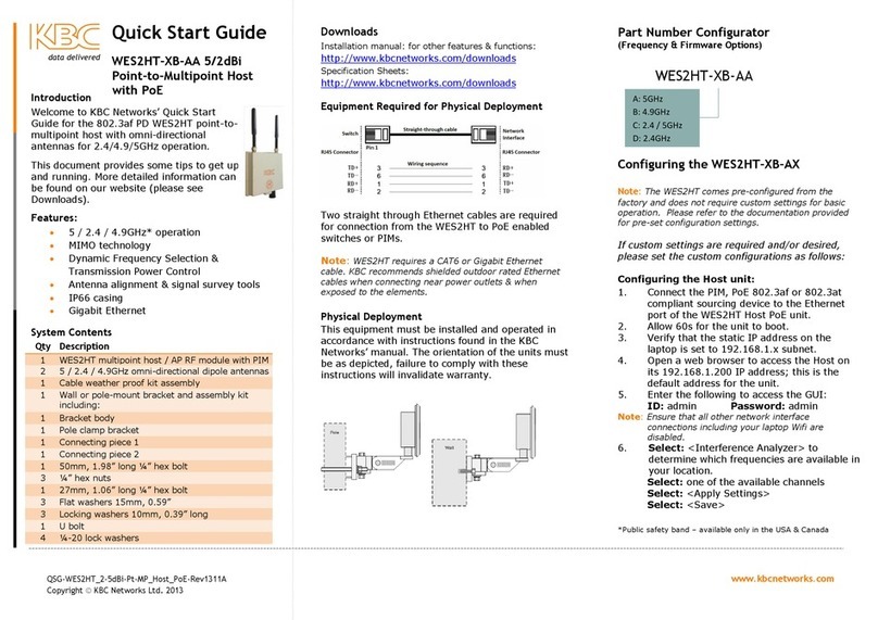 KBC WES2HT-XB-AA quick start guide