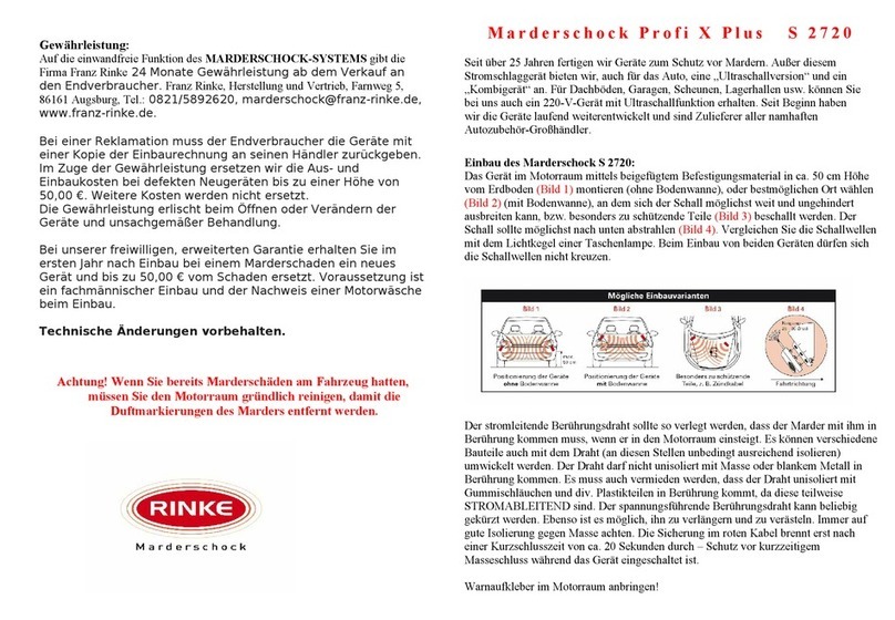 RINKE Marderschock Profi X Plus S 2720 User manual