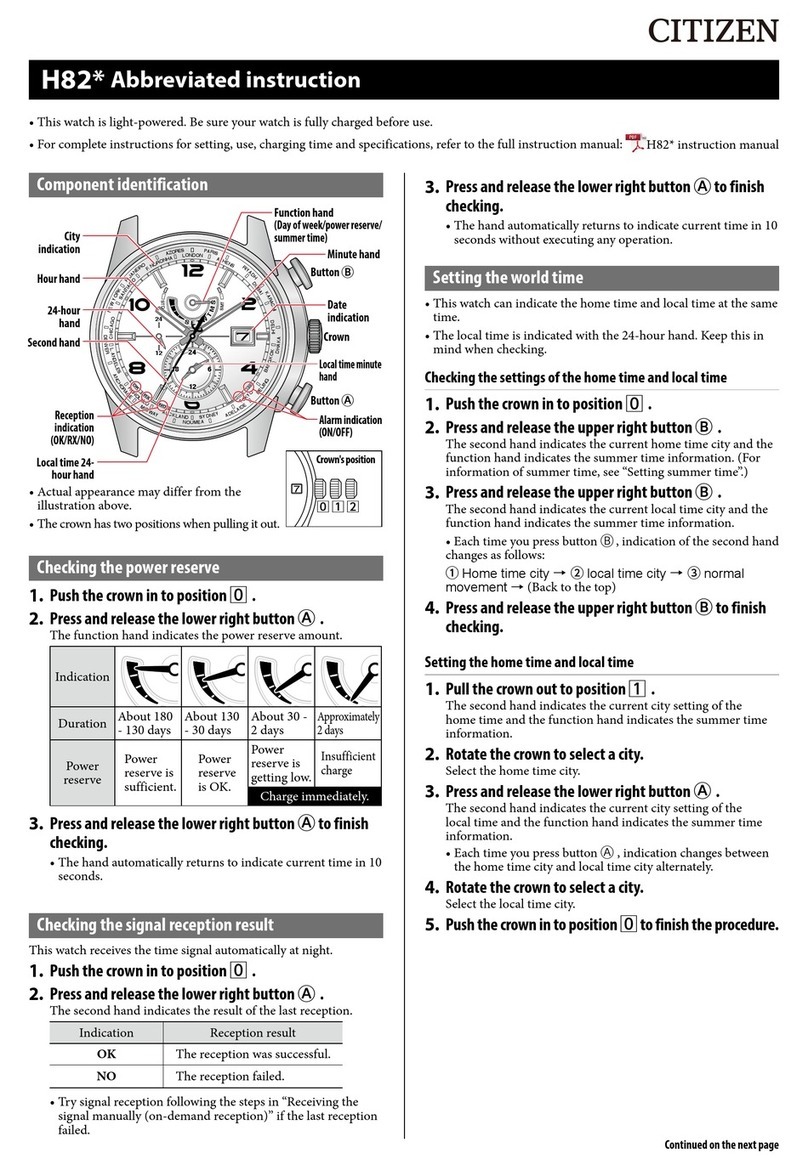 Citizen H82 Abbreviated Instruction