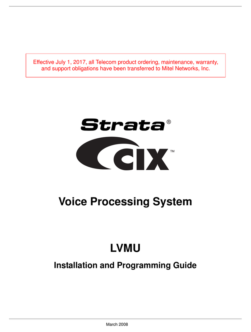 Toshiba Strata CIX LVMU Installation and programming guide