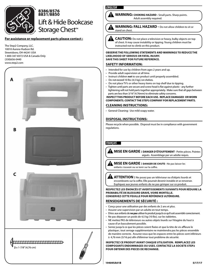 Step 2 Lift & Hide Bookcase Storage Chest User manual Step 2 Lift & Hide Bookcase Storage Chest User manual