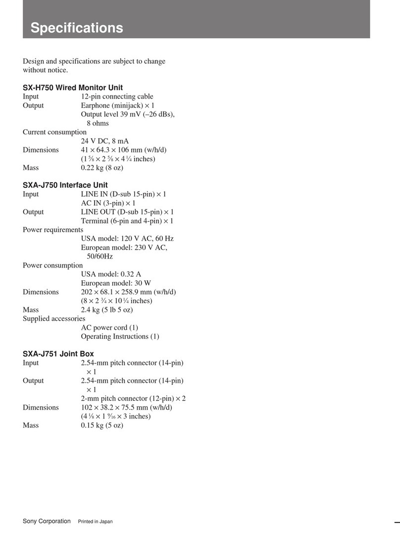 Sony SXA-J750 User manual