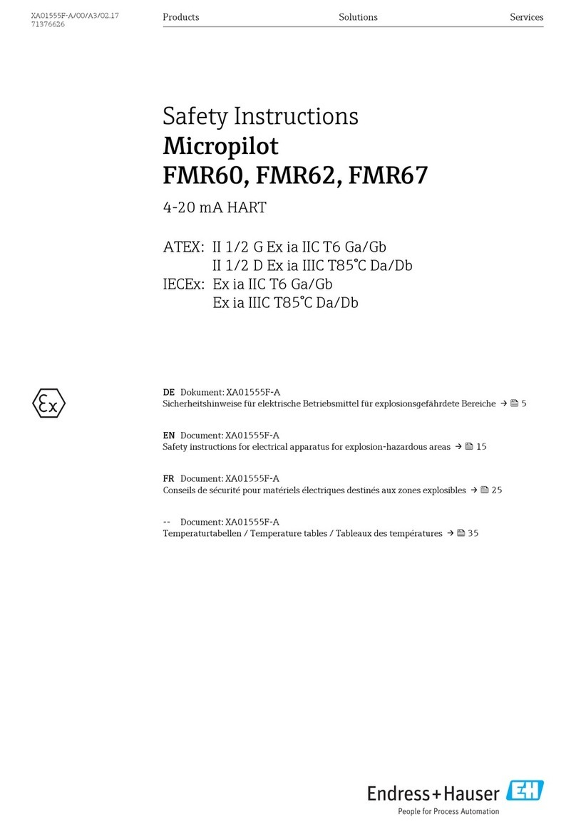 Endress+Hauser Micropilot FMR60 Installation instructions
