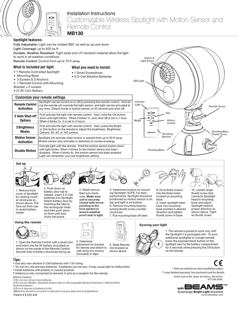 Mr. Beams MB130 installation instructions
