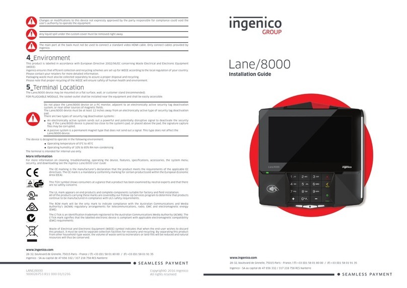 Ingenico group Lane/8000 installation guide