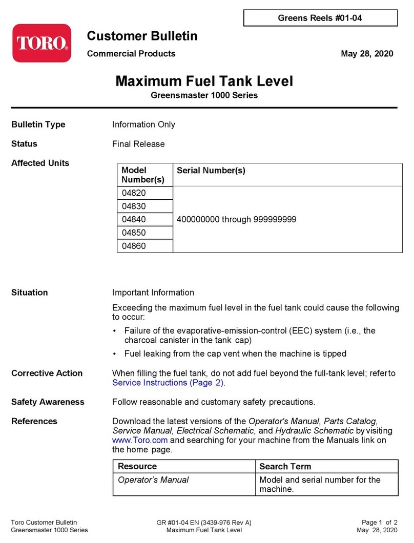 Toro Greensmaster 04820 CUSTOMER SUPPORT BULLETIN
