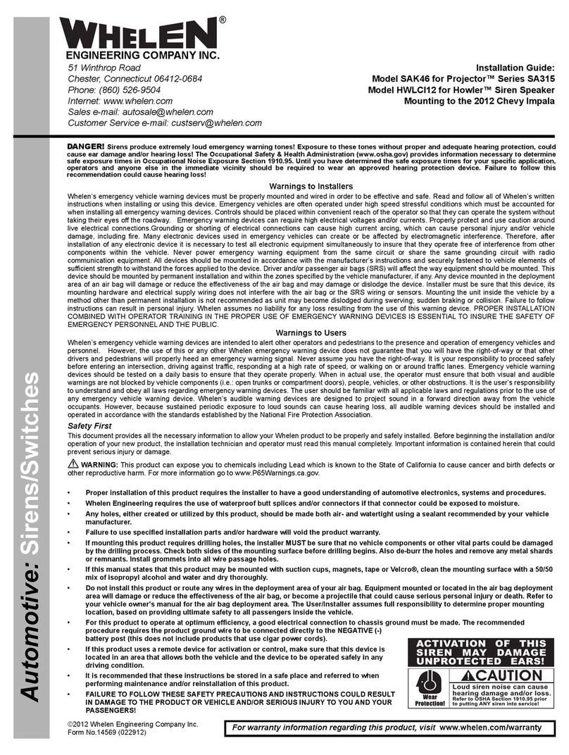 Whelen Engineering Company SAK46 User manual
