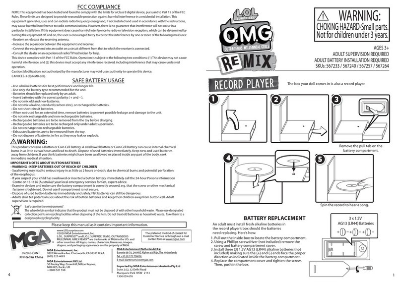 MGA Entertainment L.O.L. Surprise! O.M.G. REMIX RECORD PLAYER User manual