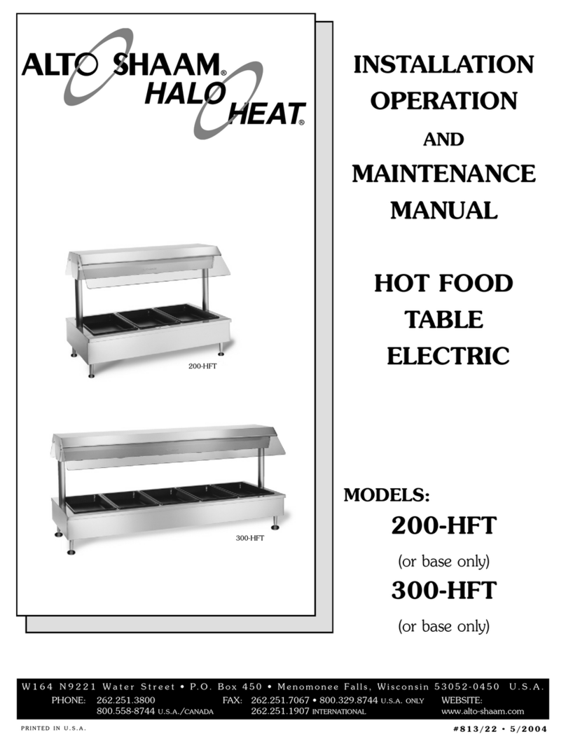 Alto-Shaam HALO HEAT 200-HFT User's installation, operation and maintenance manual