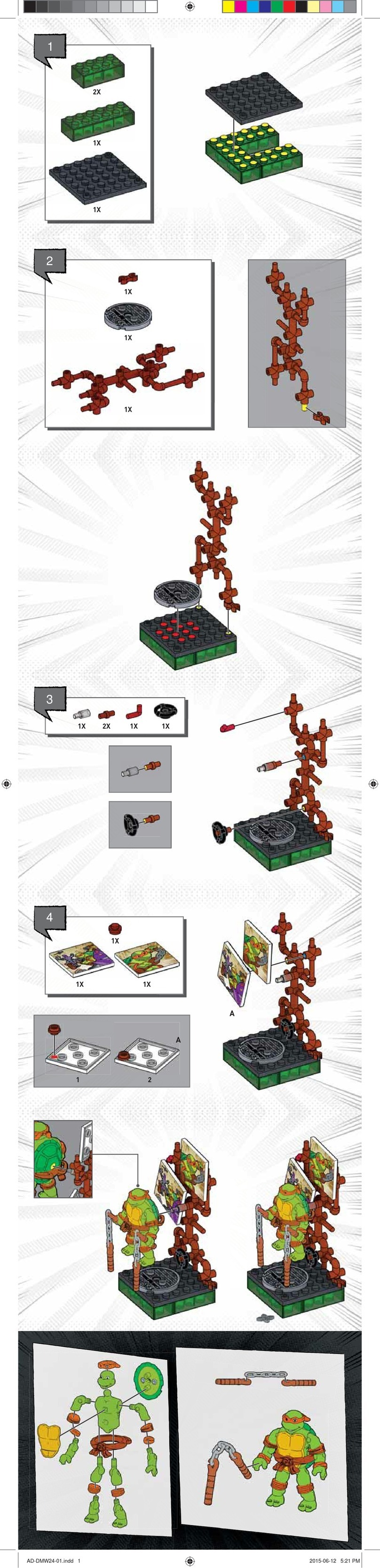 Mega Bloks Nickelodeon Teenage Mutant Ninja Turtles Michelangelo Classic... manual
