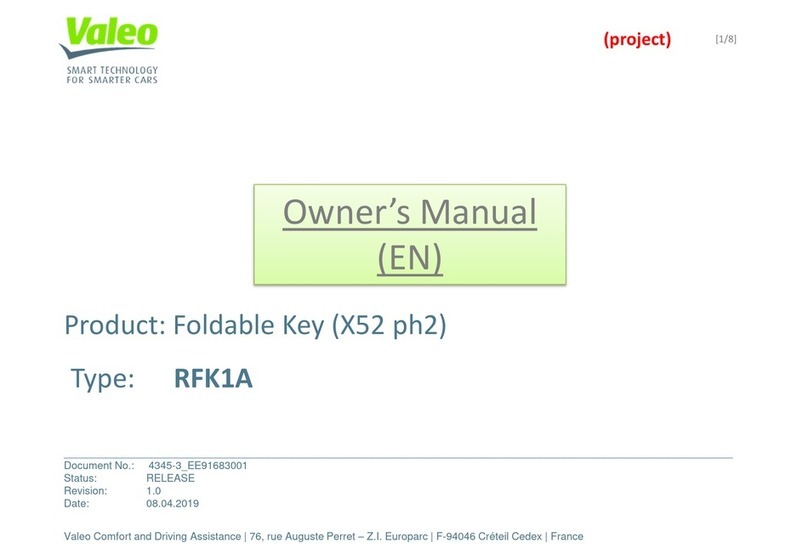 Valeo RFK1A owner's manual