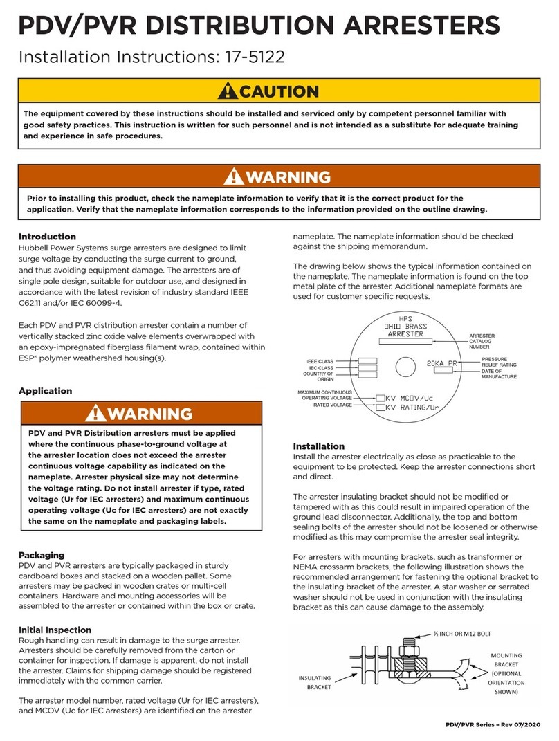 Hubbell Ohio Brass PDV Series User manual
