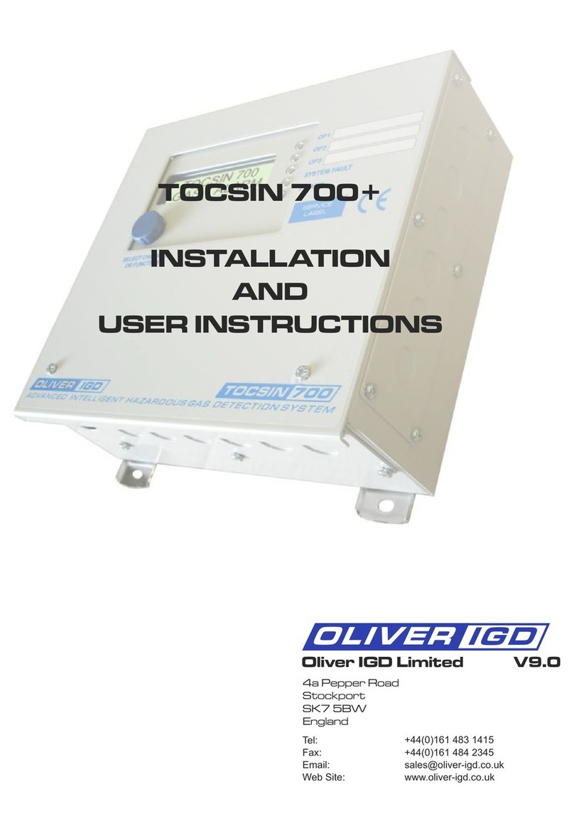 Oliver IGD TOCSIN 700+ Installation and user instructions