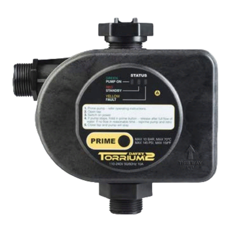 Davey Water Products Torrium 2 Installation and operating instructions