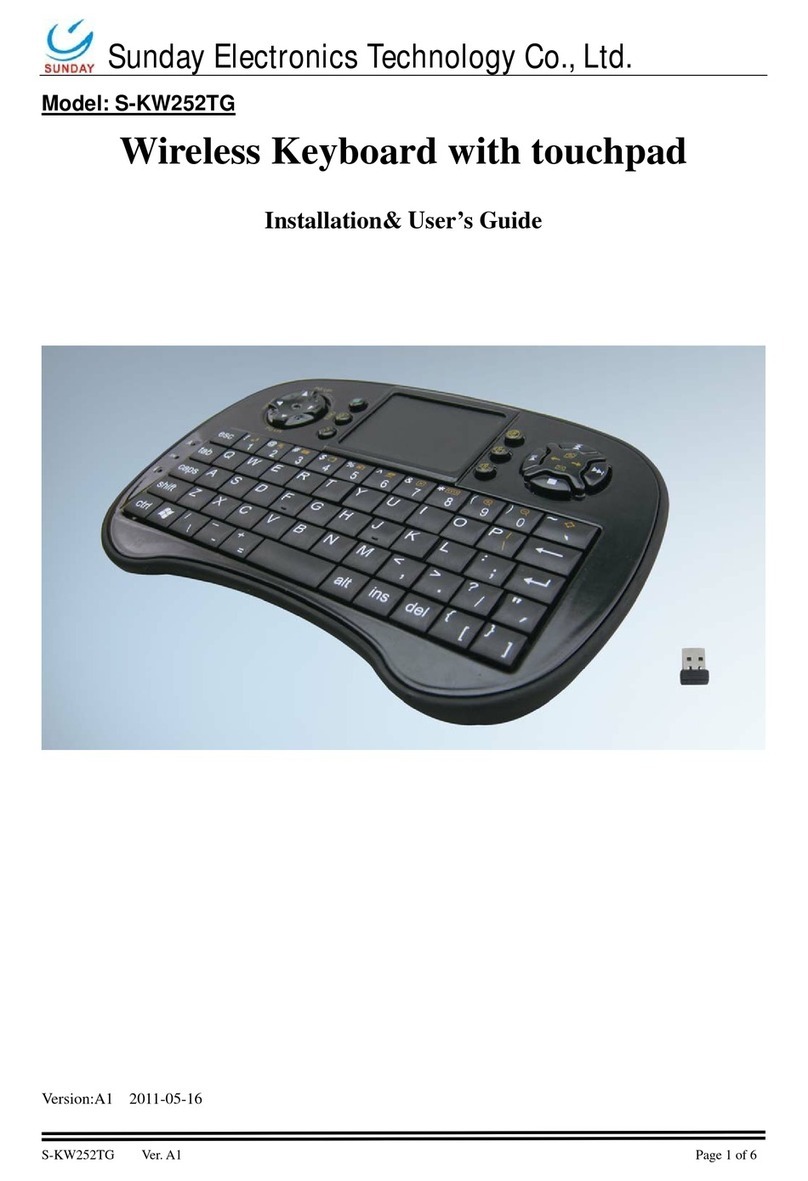 Sunday S-KW252TG Installation & user guide