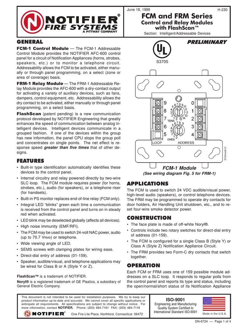 Pittway NOTIFIER FCM Series quick start guide