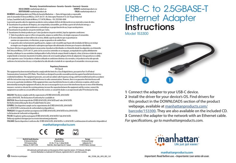 Manhattan 153300 quick start guide