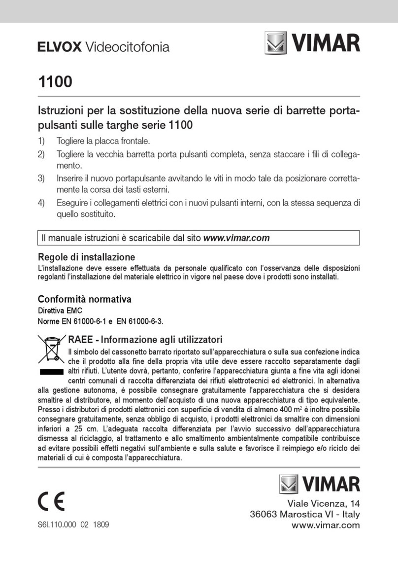 Vimar ELVOX Videocitofonia 1100 User manual