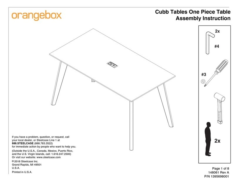 ORANGEBOX Cubb Tables One Piece Table User manual