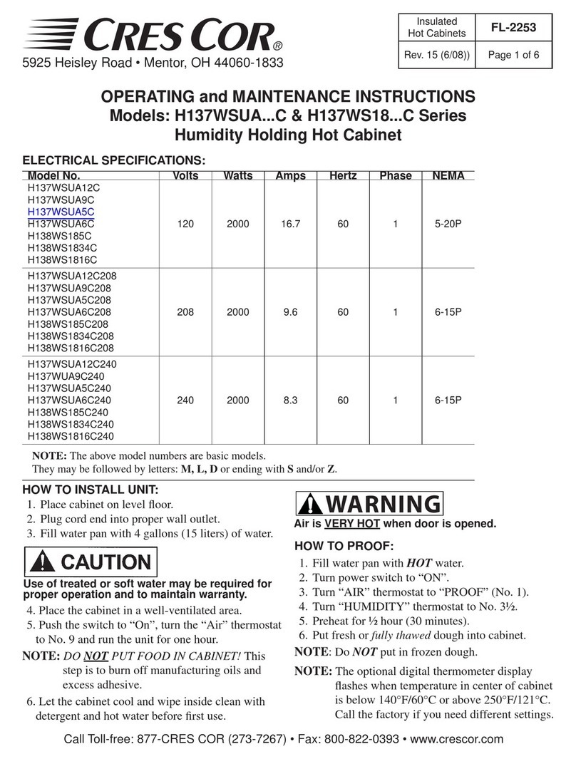 Cres Cor H137WSUA C Series Operating and maintenance instructions
