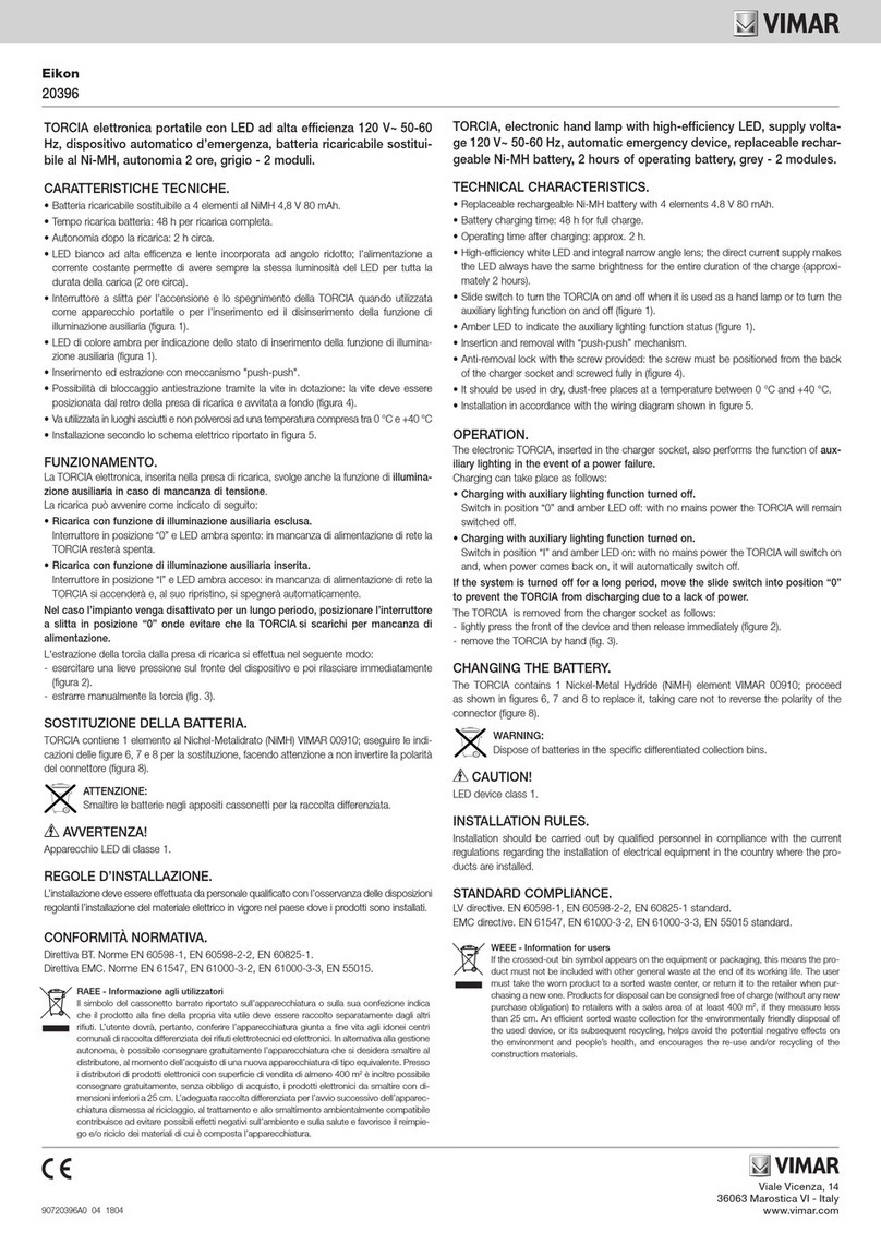 Vimar Eikon TORCIA User manual
