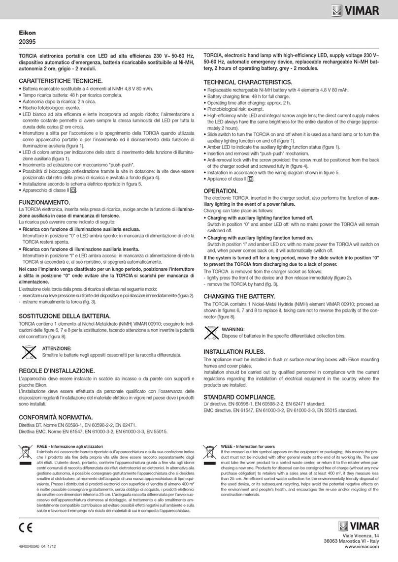Vimar Eikon TORCIA User manual