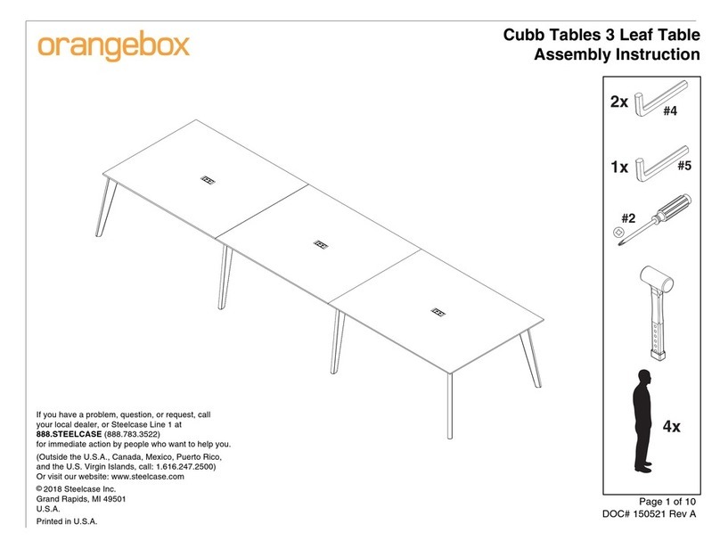 ORANGEBOX Cubb Tables 3 Leaf Table Assembly instruction