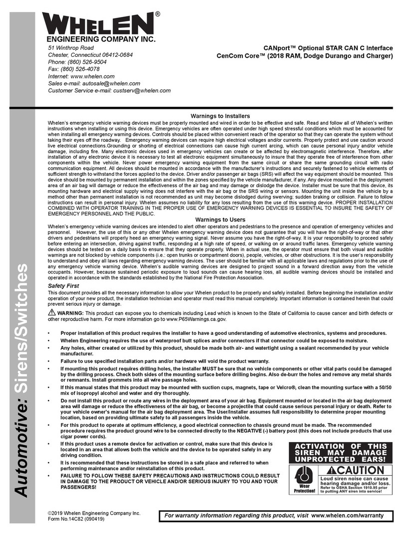 Whelen Engineering Company CenCom Core User manual Whelen Engineering Company CenCom Core User manual