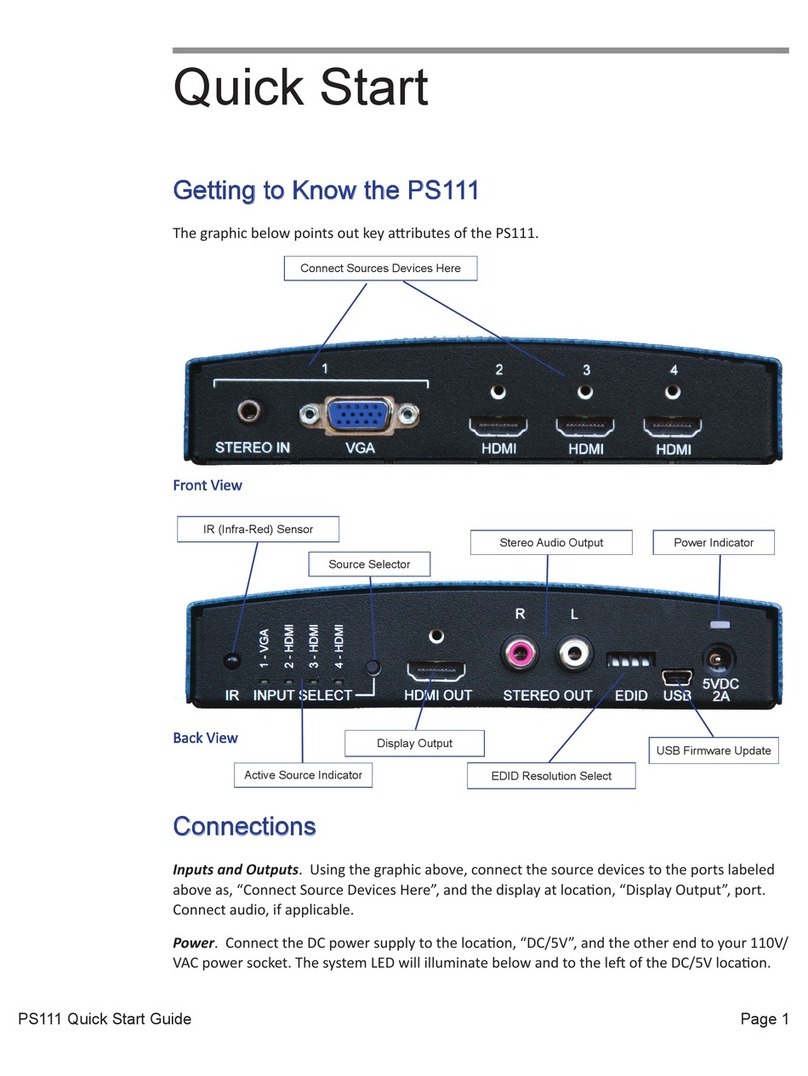 Presentation Switchers PS111 quick start