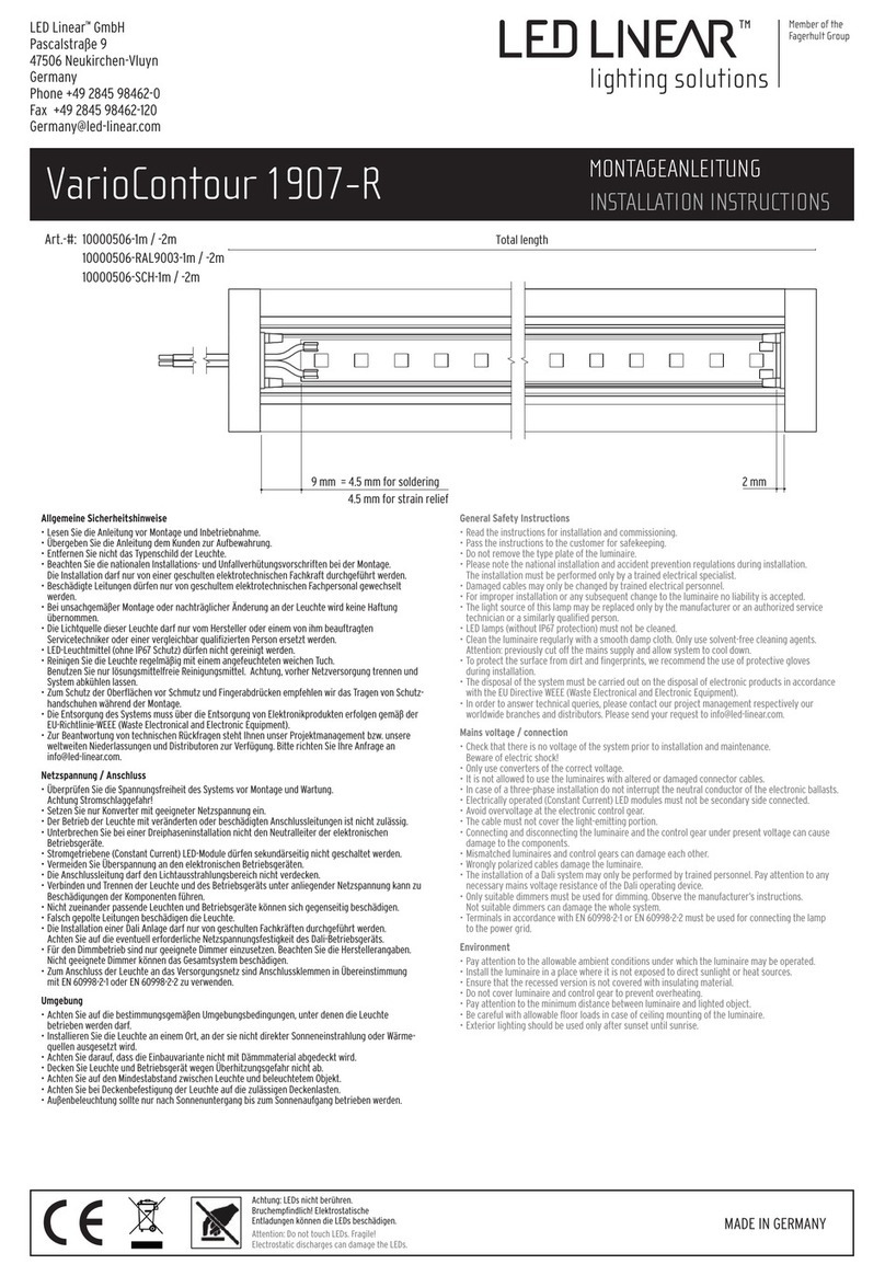 LED Linear VarioContour 1907-R installation instructions