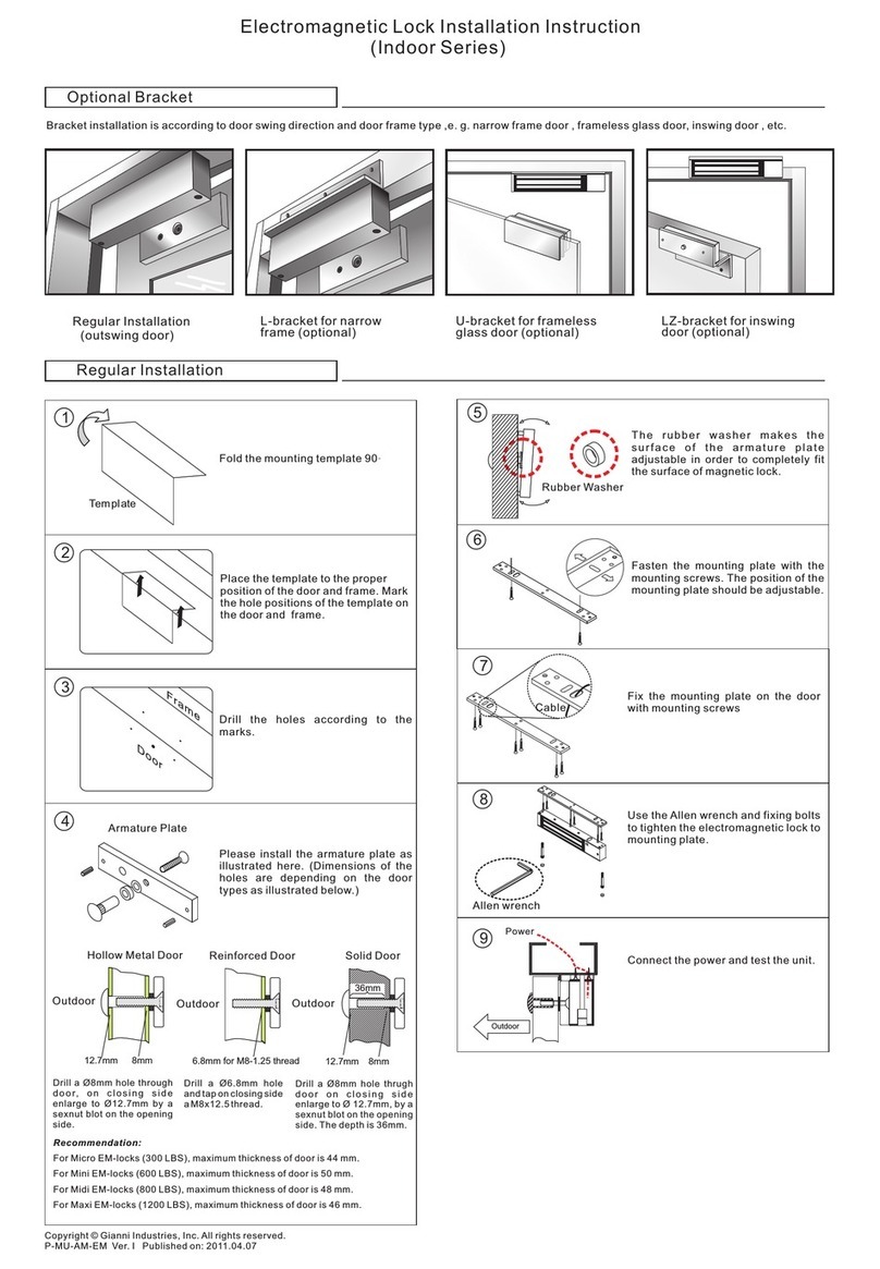 Gianni Industries Indoor Series Installation instruction
